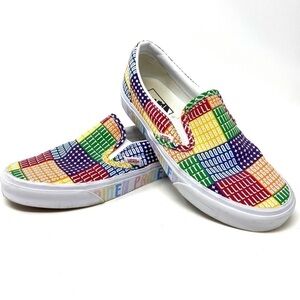 Vans Vans X Pride Sneaker  LGBTQ  Rainbow Colors Spell Out